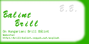 balint brill business card