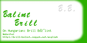 balint brill business card